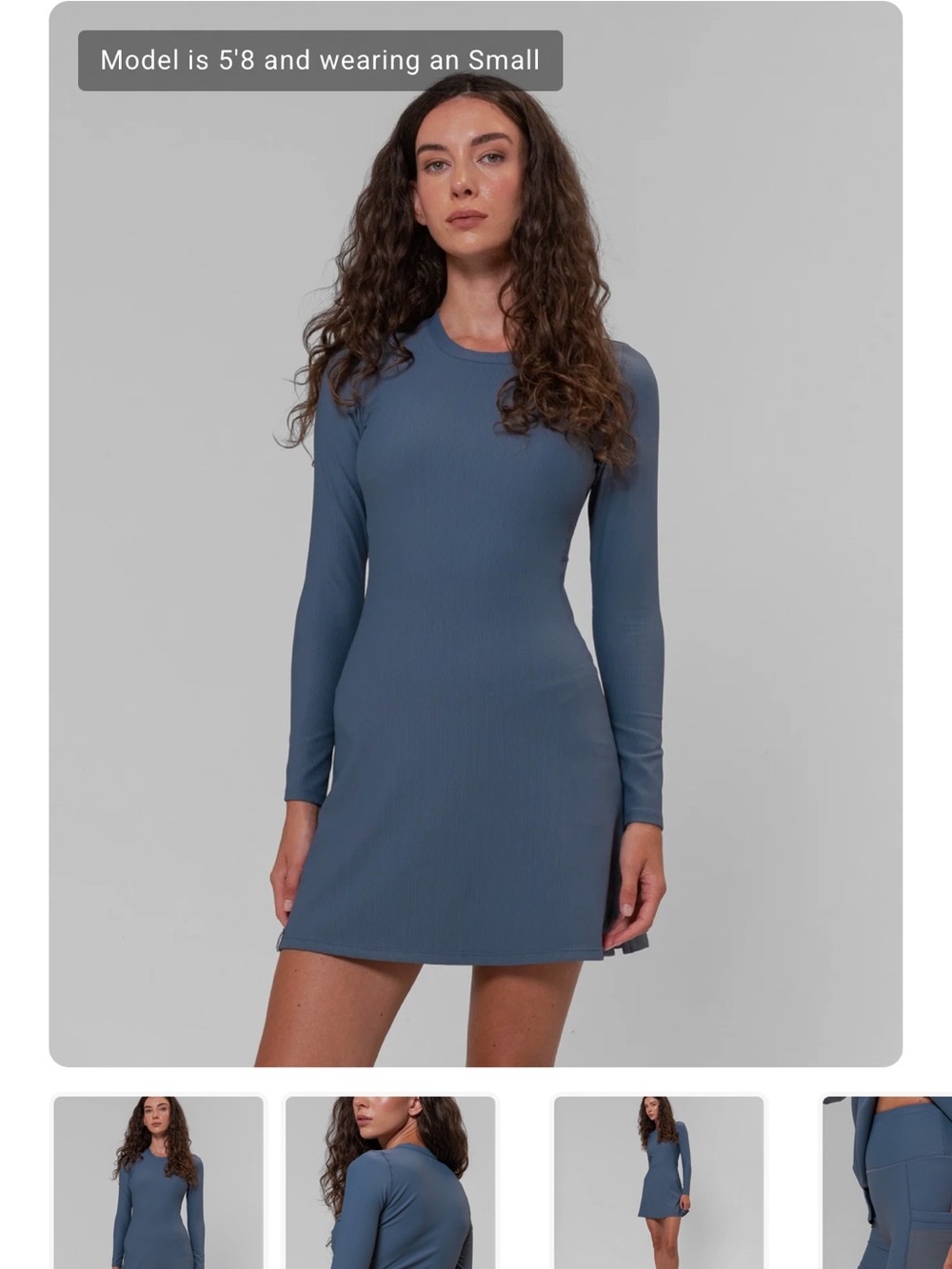 NWT Stack Athletics RibTech Courtside Long Sleeve Dress Sz L